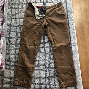 Men's J Crew Flannel Lined Khakis